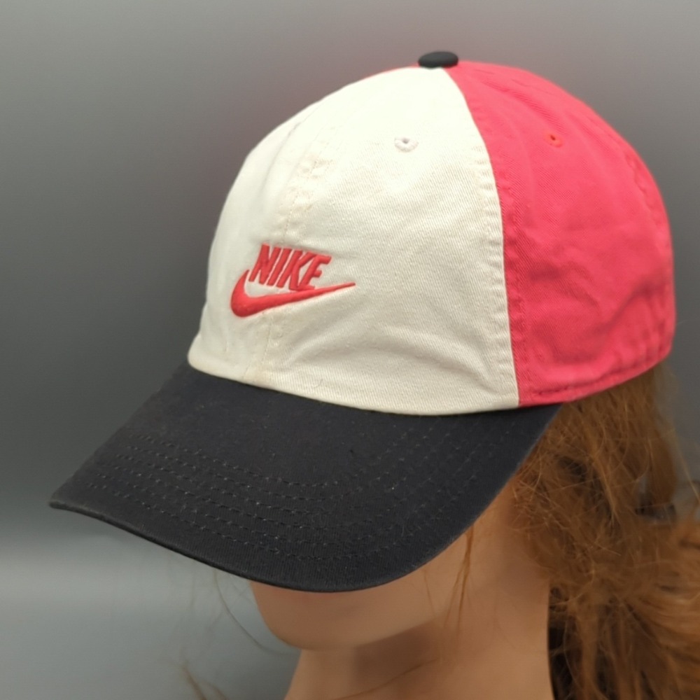 Nike Heritage86 Colorblock Hat Cap Three Tone Red Black White Strapback OSFM